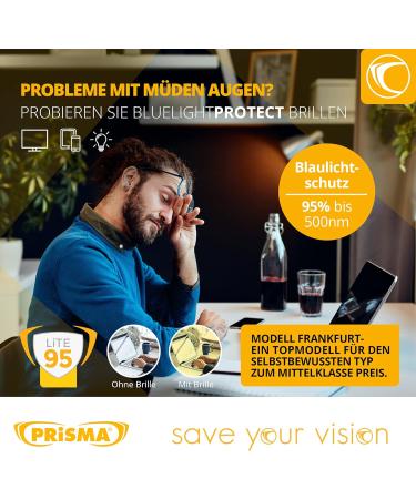 Prisma Frankfurt Lite95 Blue Light Filter Glasses | Screen Glasses for Men & Women | FF704 - Buy Online on GoSupps.com