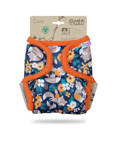 Petit lulu size 2 powy overpants (5-16 kg) |Pint buttons |One size diapers |Baby diaper pants |Washable & waterproof |Fleet diapers |Made in EU (Fox Family)