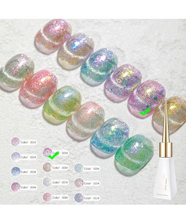 Cat Eye Gel Nail Polish Purple Glitter Magnetic Gel Nail Polish Purple Cat Eye Gel polish Soak Off UV/LED 10Ml Purple Sparkle Holographic 9D Cat Magnetic Nail Polish Nail Art Salon At Home - Buy Online on GoSupps.com