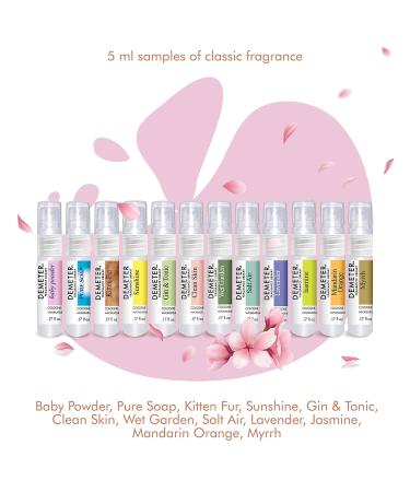 DEMETER Fragrance's Signature Foolproof Blending Perfume Sampler Set of 12 - Baby Powder - Pure Soap - Kitten Fur - Sunshine - Gin & Tonic - Clean Skin - Wet Garden - Salt Air - Lavender - & More - Buy Online on GoSupps.com