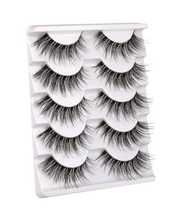 Newcally 3D Mink Fluffy False Eyelashes - Wispy Cat Eye Style - 5 Pairs - 16mm - Buy Online on GoSupps.com