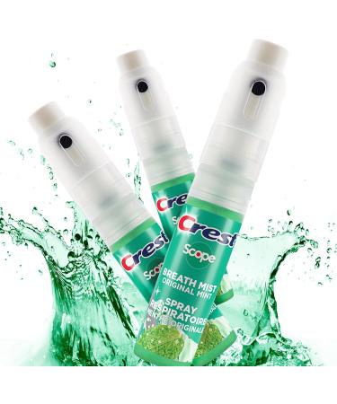 Crest Scope | One 3-Pack of Mint Breath Mist Sprays (3 Total Sprays) - 0.24 Ounce (7mL) Each 0.72 Ounces Total 3 Pack - Buy Online on GoSupps.com
