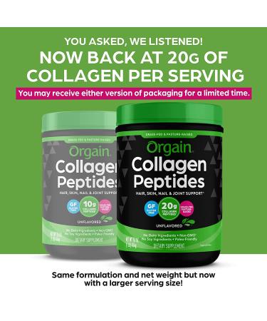 Orgain Collagen Peptides Protein Powder - 1 lb | Boost Skin, Hair & Joint Health - Buy Online on GoSupps.com