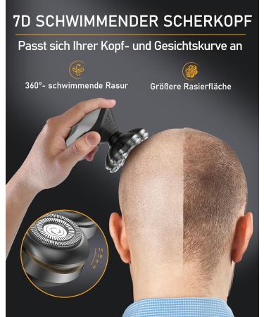 Buy Glatens Men's Electric Razor - IPX7 Waterproof 7 Magnetic Heads LED Display 3 Speeds Type-C Charging | Perfect Bald Head Shaving - Buy Online on GoSupps.com