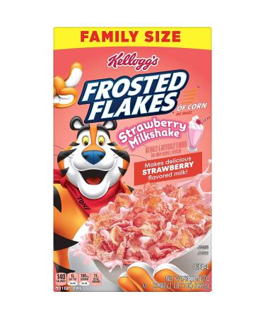Kellogg's Frosted Flakes Cold Breakfast Cereal  8 Vitamins and Minerals  Kids Snacks  Family Size  Strawberry Milkshake  23oz Box (1 Box) - Buy Online on GoSupps.com