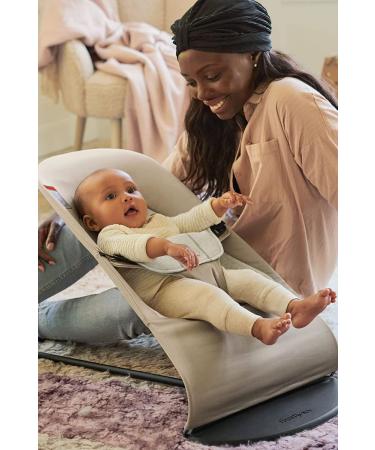 BabyBj rn Bouncer Balance Soft in Cotton/Jersey Beige/Gray - Comfortable and Stylish Baby Bouncer - Buy Online on GoSupps.com