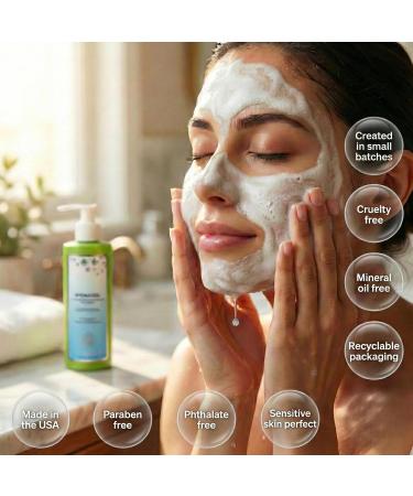 Yunasence HYDRAVEIL Hydrating and Nourishing Face Wash with Ceramides & Silk 6oz. For Sensitive Reactive Skin and Eyes. Super Gentle Skin Barrier Support. - Buy Online on GoSupps.com