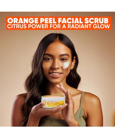 Orange Peel Herbal Facial Scrub | Natural Citrus Exfoliant for All Skin Types | Gentle Skin Cleansing & Rejuvenation - 5.30 oz - Buy Online on GoSupps.com