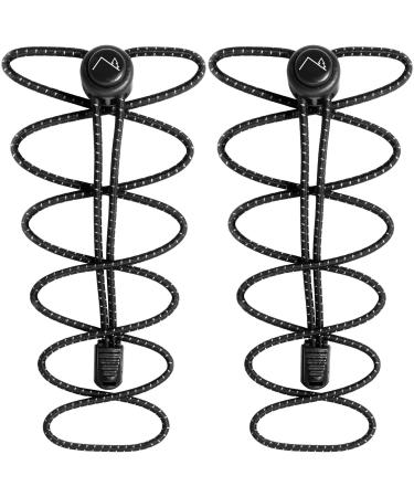 CampTeck Quick Release Shoelaces Elastic Shoelaces with Quick Lacing System Black