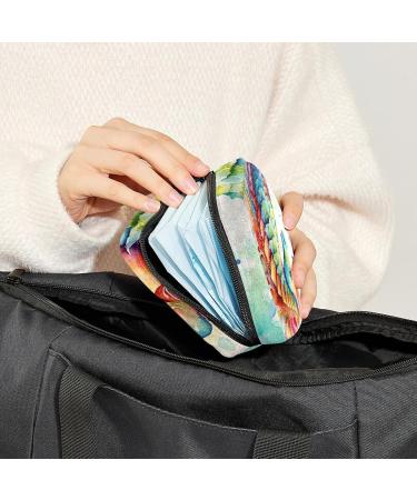 Watercolor Seahorse Sanitary Napkin Storage Bag - Portable Period Pouch for Women & Teens | Multi-colored - Buy Online on GoSupps.com