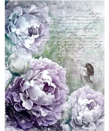 Lilac Theme Mulberry Rice Paper 8x10.5 inch - 6 Unique Printed Images, 30gsm Fiber, Decoupage & Mixed Media Crafts - Buy Online on GoSupps.com