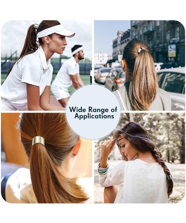 Ponytail Hair Ties Set - Gold and Silver Hair Accessories for Women and Girls - Buy Online on GoSupps.com