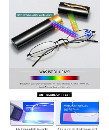 Shop Koosufa Metal Anti-Blue Light Reading Glasses | Ultra-Light Classic Design for Men & Women | Pocket Clip & Etui Included - Available in Various Magnifications - Buy Online on GoSupps.com