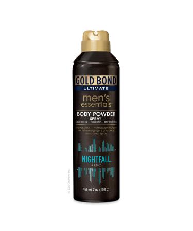Gold Bond Ultimate Men's Essentials Body Powder Spray 7 oz. Nightfall Scent Odor + Wetness Protection Nightfall Talc