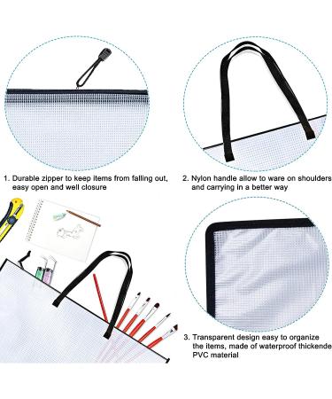 DPEI XUAN Art Portfolio Bag - 19x25 Inch Transparent White Poster Storage Organizer with Zipper and Handle - Ideal for Large Posters, Poster Boards, Paintings - 1 Pack - Buy Online on GoSupps.com