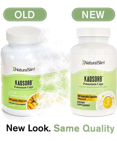 Naturalslim Kadsorb Potassium Citrate Supplement - 99mg 400 Capsules, Non-GMO, Gluten-Free, Electrolyte Balance & PH Support - Buy Online on GoSupps.com