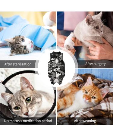 Cat Recovery Suit - Camouflage Surgical Wear | Cone E-Collar Alternative for Post-Op Cats (L) - Buy Online on GoSupps.com