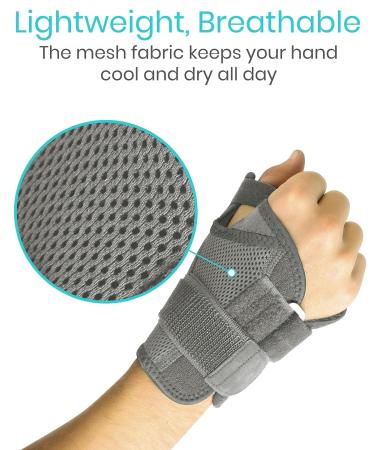 Vive Arthritis Thumb Splint - Thumb Spica Support Brace for Pain, Sprains, Strains, Arthritis, Carpal Tunnel - Wrist Strap - Left/Right Hand (Grey) - Buy Online on GoSupps.com