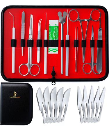 Advanced Dissection Kit Biology Lab Anatomy Dissecting Set with Stainless Steel Scalpel Knife Handle Blades for Medical Students and Veterinary by InstaSkincare (20 Pcs)