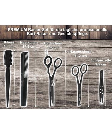 Professional Razor Set with Wooden Handle | Paste Solingen | Leather Strop & Beard Scissors | Elegant Case for Grooming - Buy Online on GoSupps.com