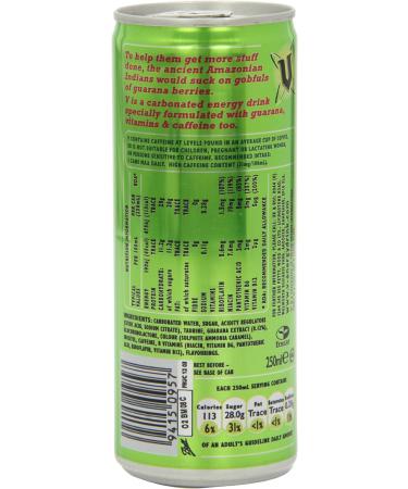 V Energy Sparkling Guarana Energy Drink - 24 x 250ml Cans - Made with Vitamins Sugar and Sweeteners - Energy Drink with Guarana and Caffeine - Contains B Vitamins - Repair and Revitalise Your Body - Buy Online on GoSupps.com