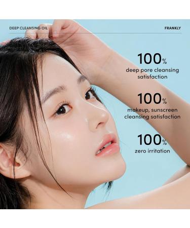 FRANKLY Deep Cleansing Oil - BHA & LHA Blackhead Remover Makeup Remover | Hydrating Korean Skincare for All Skin Types | Vegan & Cruelty-Free | 6.8 oz - Buy Online on GoSupps.com