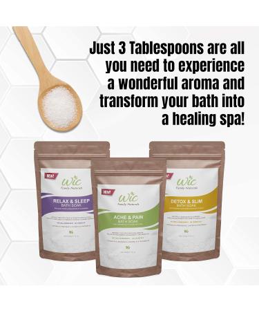 WIC Family Naturals Ache & Pain Bath Salts Bath Salts For Sore Muscles & Joints - High Magnesium Bath Salts For Women & Men w/Essential Oils & MSM - Muscle Pain Relief Bath Salt No Epsom Salt Needed (Ache & Pain) (2 Pack) - Buy Online on GoSupps.com