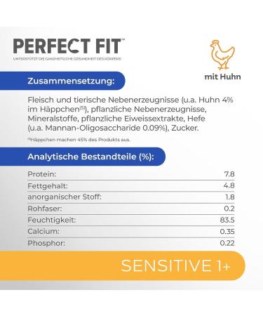 Perfect Fit Sensitive Cat Food - 12x85g Chicken in Sauce for Sensitive Cats - Premium Wheat & Soy Free - Buy Online on GoSupps.com