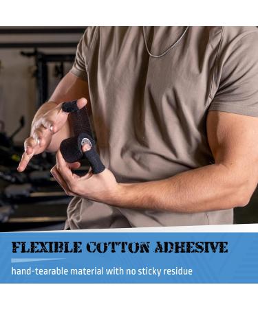 Buy Weightlifting Tape - Stretch Sports Tape for Wrist & Hand - 6 Rolls Black | Best for Athletes - Buy Online on GoSupps.com