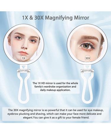 Beauty Planet 30X Handheld Magnifying Mirror with Handle for Travel | Double-Sided 30X/1X Magnification for Makeup and Grooming | Portable Hand Mirror for Eyes - 5 IN - Buy Online on GoSupps.com