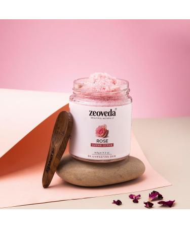Organic Rose Face & Body Sugar Scrub | Deep Exfoliation Removes Blackheads & Whiteheads | Natural SLES & Paraben Free | All Skin Types (150g - Buy Online on GoSupps.com