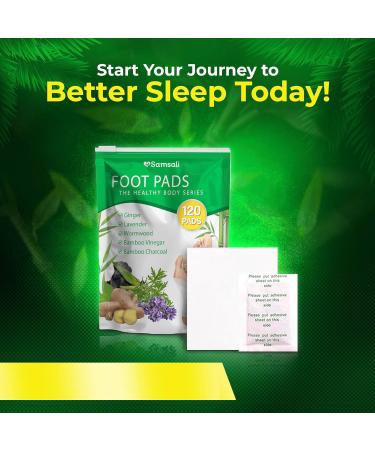 Ginger & Bamboo Vinegar Foot Pads: 120 Pack Natural Foot Pads with Bamboo Charcoal, Wormwood & Lavender for Adults and Elderly, Soothing Overnight Sleep Care 120 Pads - Buy Online on GoSupps.com
