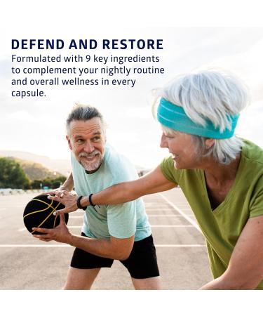 Centurion Defender PM 9-in-1 Natural Sleep + Immune Supplement for Recovery Immunity and Rest Support with Melatonin Quercetin Zinc Black Cumin Seed Perilla Leaf Extract and Vitamin C 60 Caps - Buy Online on GoSupps.com