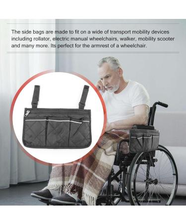 ecaqlin Wheelchair Side Bag for Back Wheelchair Storage Bag Pouch Fits Most Bed Rail Scooters Walker Power & Manual Electric Wheelchair - Buy Online on GoSupps.com