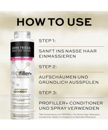 John Frieda Profiller+ Shampoing/apr s-shampoing Contenu : 1 shampoing 500 ml et 1 apr s-shampoing 500 ml Pour cheveux fins - Buy Online on GoSupps.com