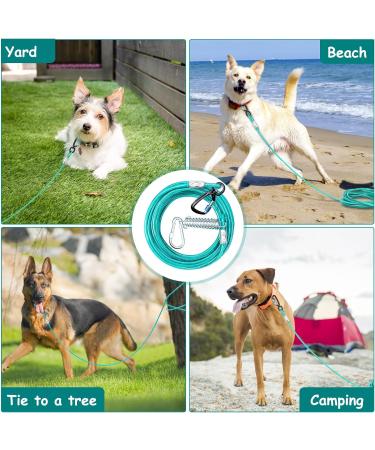 Durable 6m Dog Leash & Line Cable for Large Dogs | Heavy-Duty Dog Runners with Aviation Aluminum Clips | Ideal Courtyard Leash for 158.8 kg Dogs - Ice Blue - Buy Online on GoSupps.com