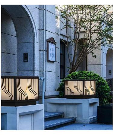 Courtyard Light Solar LED Pillar Light Classic Square Column Head Lamp IP65 Waterproof Outdoor Column Lamp Garden Grass Pillar Lantern for Courtyard Villa Decoration Landscape Lamp - Buy Online on GoSupps.com