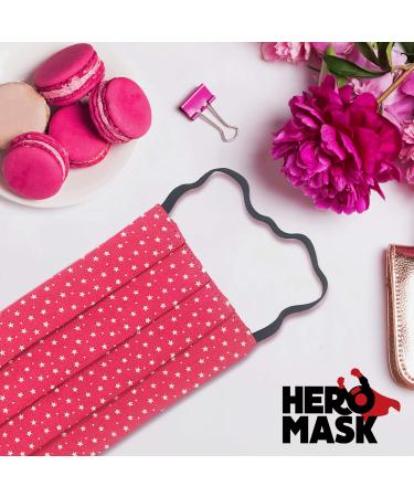 Mini Stars and Dots Pink Reusable Face Mask | 3 Layers Blended Cotton | Made in London | Washable Over 100 Times - Buy Online on GoSupps.com