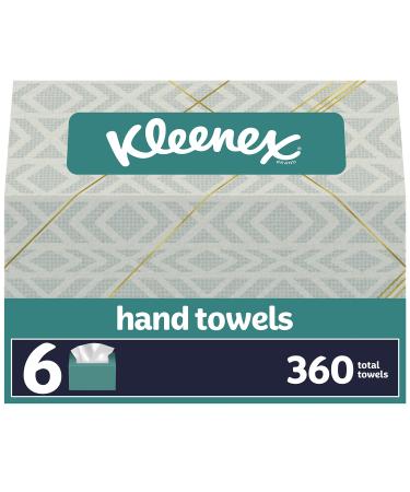 Kleenex Disposable Paper Hand Towels, Paper Hand Towels for Bathroom, 6 Boxes, 60 Hand Towels per Box, 60 Count (Pack of 6)