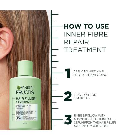 Garnier Fructis Hair Filler + Bonding Fiber Repair Pre-Shampoo Treatment For Damaged Hair Repairs & Strengthens Broken Bonds Fills Hair with Strength 7 Layers Deep 300ml Step 1: Pre-Shampoo 300 ml (Pack of 1) - Buy Online on GoSupps.com