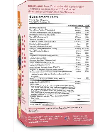 Zahler Multivitamin Beauty Daily 60 Capsules - Skin, Hair, Nails Support for Women and Men - Certified Kosher with Iron - Buy Online on GoSupps.com