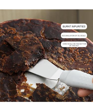 Fovolat Kitchen Scraper Tool - Cooktop 2-in-1 Double Head Scraper in Stainless Steel | Non-Slip Household Scraper for Putty and Grease Grime Cleaning for Sinks Faucets Stoves Elbow - Buy Online on GoSupps.com