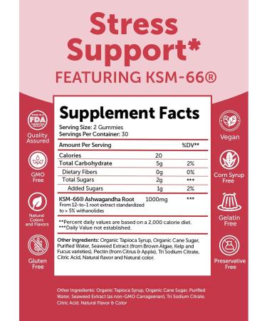 Lunakai USA Made Ashwagandha KSM-66 & Probiotic Gummies Bundle Daily Mood & Digestive Support 60 Non-GMO Gummies Each - Buy Online on GoSupps.com