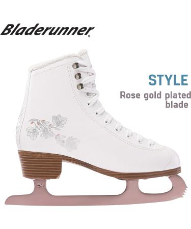 Rollerblade Bladerunner Ice Diva Women's Adult Figure Skates - White/Rose Gold - Size 7 | Ice Skates - Buy Online on GoSupps.com