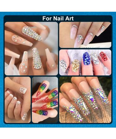 Nail Art Rhinestone Glue Gel Kit with 2 Boxes of Flatback Gems - 15ml Rhinestone Gel Glue + Colorful Gems & Glass Crystals - UV/LED Required - Includes Pickup Tools - Buy Online on GoSupps.com