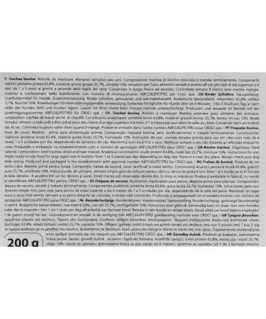 Croci Niki Natural Barf - Dried Bovine Trachea Natural Snack for Dogs Ideal for the Barf Diet 200 g - Buy Online on GoSupps.com