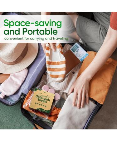 Eco-Friendly Travel Laundry Detergent Sheets - Fisroa 300 Loads Plastic-Free Fresh Linen Scent Perfect for Camping & Dorms - Buy Online on GoSupps.com