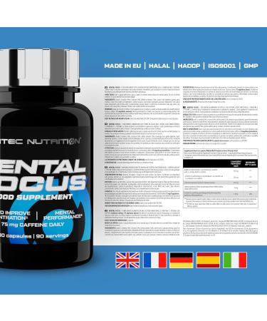 Scitec Nutrition Mental Focus Supplement - Boost Mental Alertness with Caffeine Acetyl L-Carnitine & Tyrosine | 90 Capsules for Enhanced Performance - Buy Online on GoSupps.com