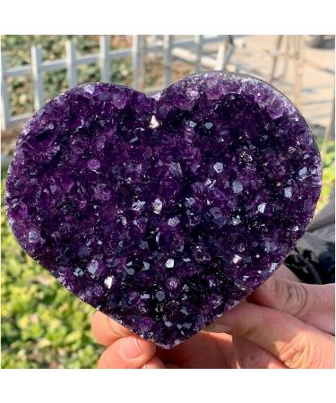 Natural Crystal Rough Crystal Cluster Natural Heart-Shaped Amethyst Gem Quartz Cluster Crystal Sample (Size : 300-350g) - Buy Online on GoSupps.com
