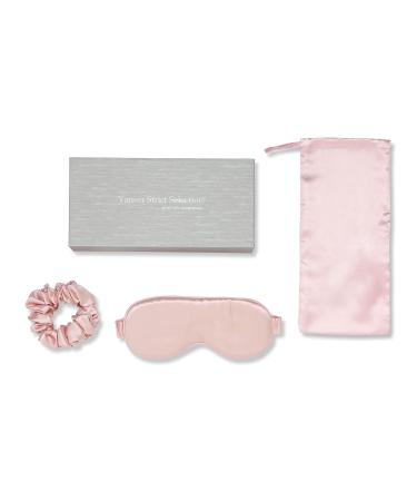Silk Hair Scrunchies for Hairs Ties for Hair with Silk Sleep Mask Gift Pack Set - 100% 22 Momme Mulberry 6A Grade Silk Eye Mask with Silk Scrunchies Hair Ties Accessories Pink Scrunchies Sleep Mask Set